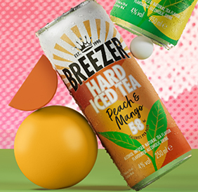 BACARDI BREEZER HIT Peach & Mango Can 25cl