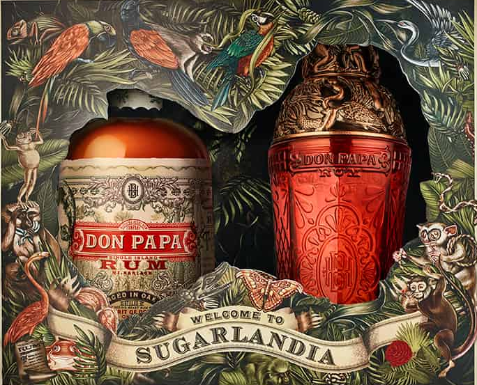 RHUM DON PAPA 40% GIFTBOX 70cl+SHAKER BA