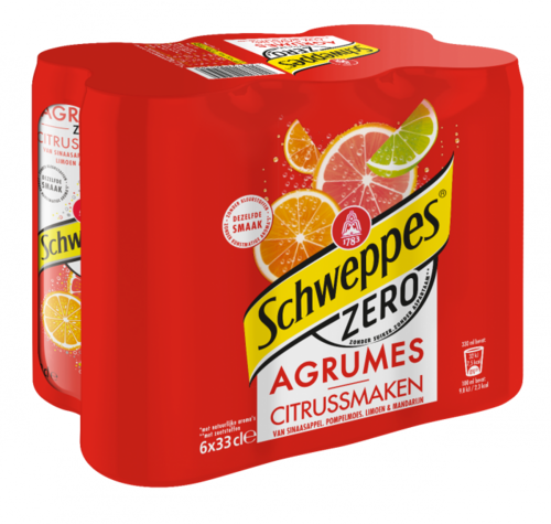 SCHWEPPES AGRUM ZERO SLEEK CAN 33cl