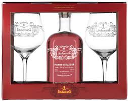 GIN Lindemans Prem Distilled Gin – GIFTPACK RED 46% 70cl 1 fles + 2 glazen