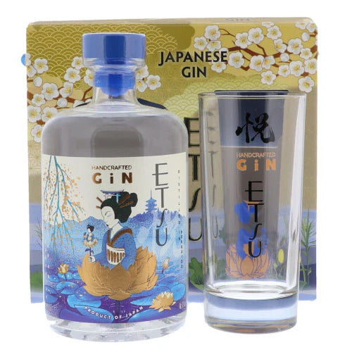 GIN ETSU JAPANESE GIN 43% 70CL GIFPACK + glas