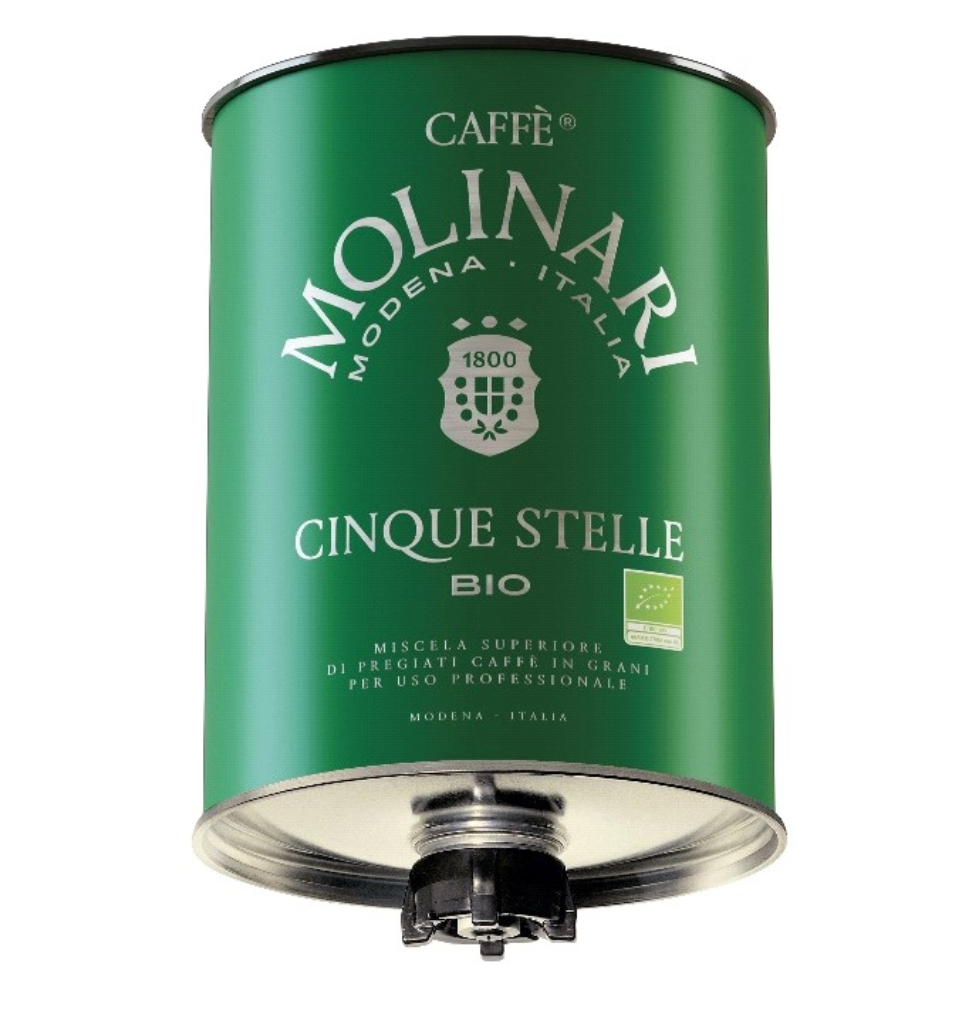 MOLINARI BIO 100% arabica BEANS 3 KG BIDON