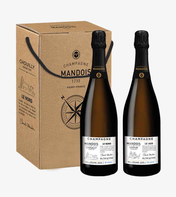 COFFRET CHAMP MANDOIS 2 bts 075 Blanc de Blancs