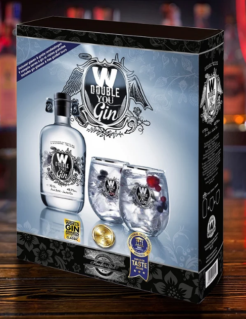 GIN DOUBLE YOU Giftbox 43,7% 70CL + 2 glazen