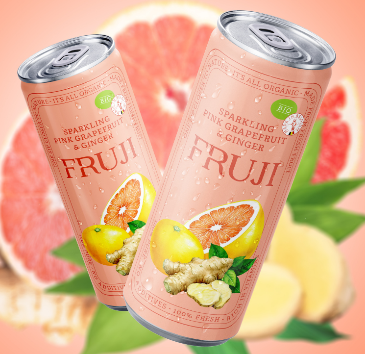 FRUJI ROZE Pompelmoes & Gember BIO Bruisend Can 25cl